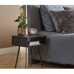 ZI Bedside table open compartment Yucon black